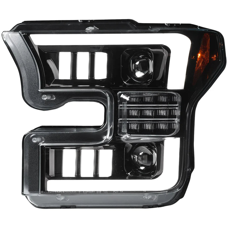 RECON FORD F150 15-17 LED PROJECTOR HEADLIGHTS W/OLED DRL W/SCANNING AMBER TURN SIGNALS