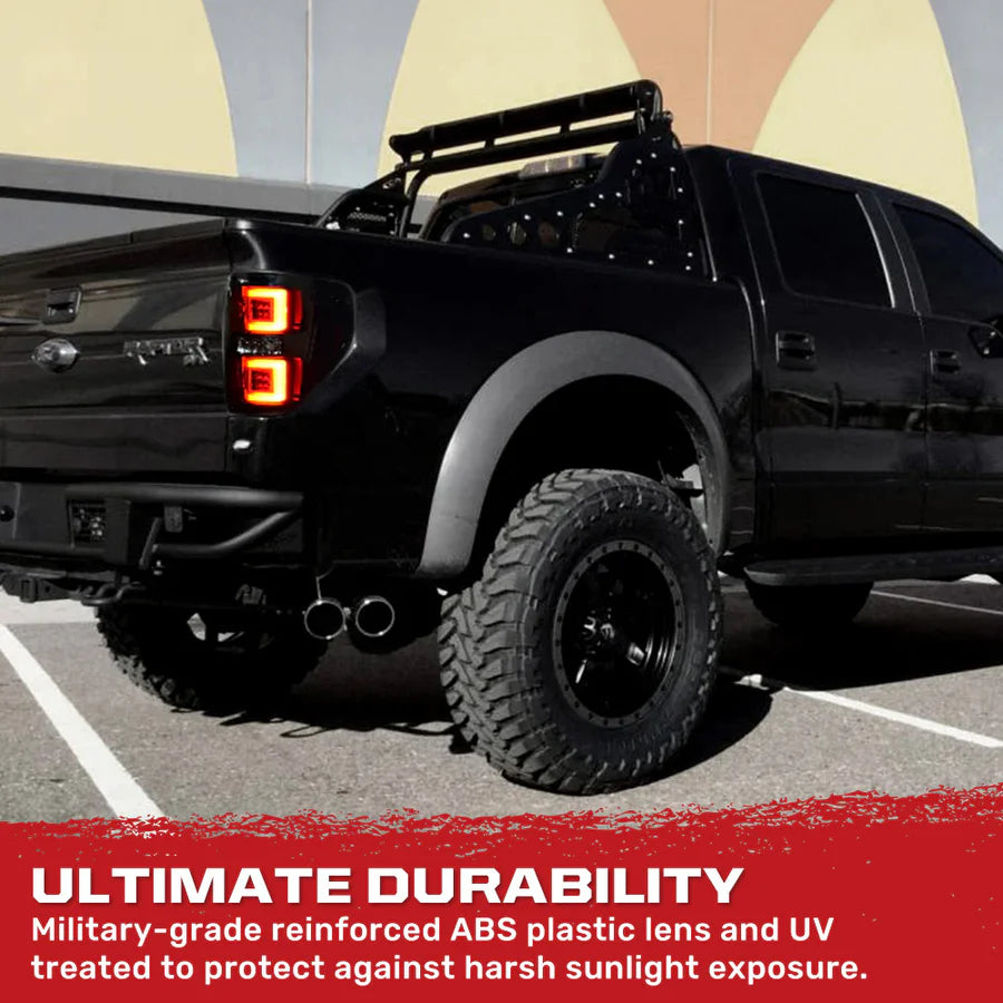 RECON ULTRA BRIGHT OLED TAIL LIGHTS SMOKED RED FORD F150 09-14
