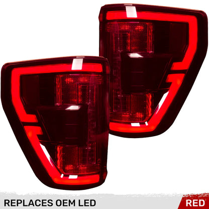 RECON FORD F150 21-23 ULTRA BRIGHT OLED TAIL LIGHTS W/ STARTUP LIGHT SEQUENCE