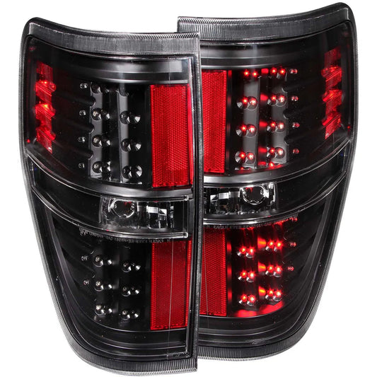ANZO LED TAIL LIGHTS BLACK FORD F150 09-14