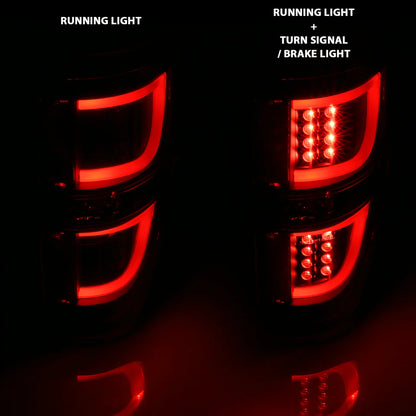 ANZO LED TAIL LIGHTS G2 CHROME CLEAR LENS FORD F150 09-14