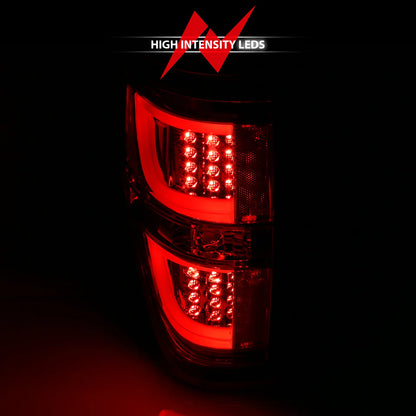 ANZO LED TAIL LIGHTS G2 CHROME CLEAR LENS FORD F150 09-14