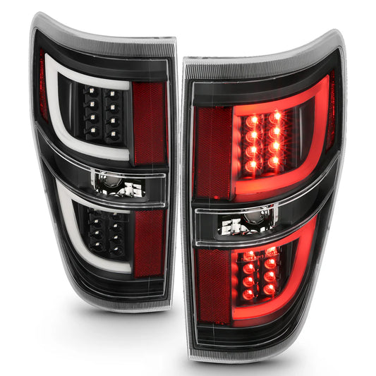 ANZO LED TAIL LIGHTS G2 BLACK CLEAR LENS FORD F150 09-14