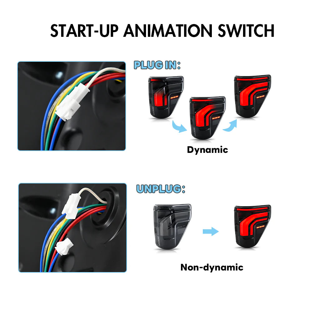 KUER LED FULL LED TAIL LIGHT W/ BLIND SPOT & SEQUENTIAL LIGHTS FORD F150 21-26