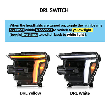 KUERLED FULL LED HEADLIGHTS W/DRL FORD F150 LARIAT KING RANCH PLATINUM RAPTOR 24-25