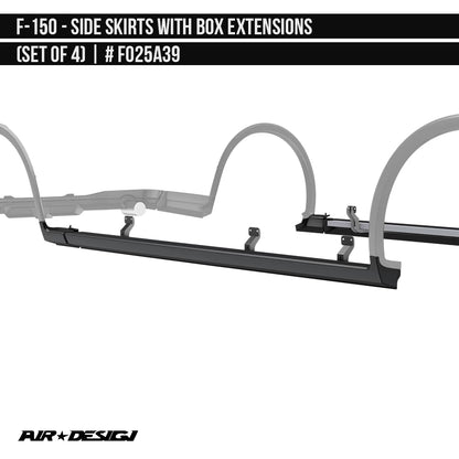 AIR DESIGN SIDE SKIRT WITH BOX EXTENSIONS FORD F150 18-20 SUPERCREW/SHORT BOX