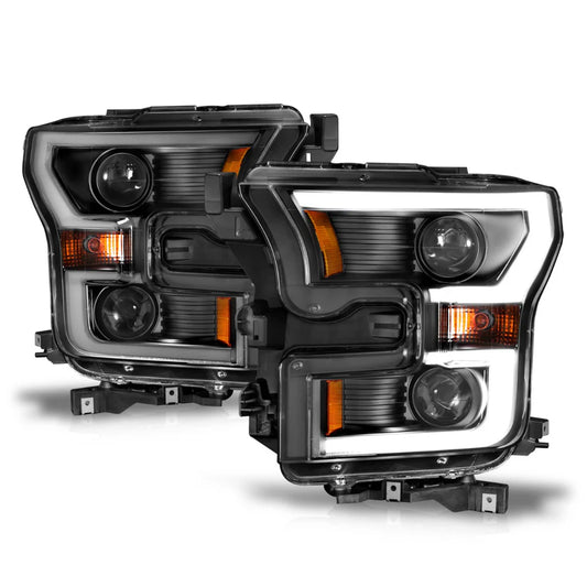 ANZO FORD F-150 15-17 PROJECTOR PLANK STYLE HEADLIGHTS BLACK