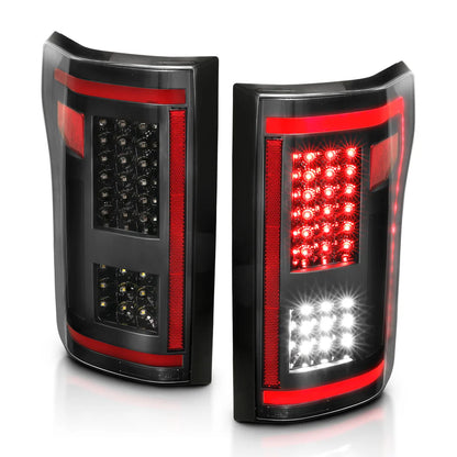 ANZO FORD F-150 15-17 FULL LED TAIL LIGHTS W/ SEQUENTIAL SIGNAL (RED LIGHT BAR)