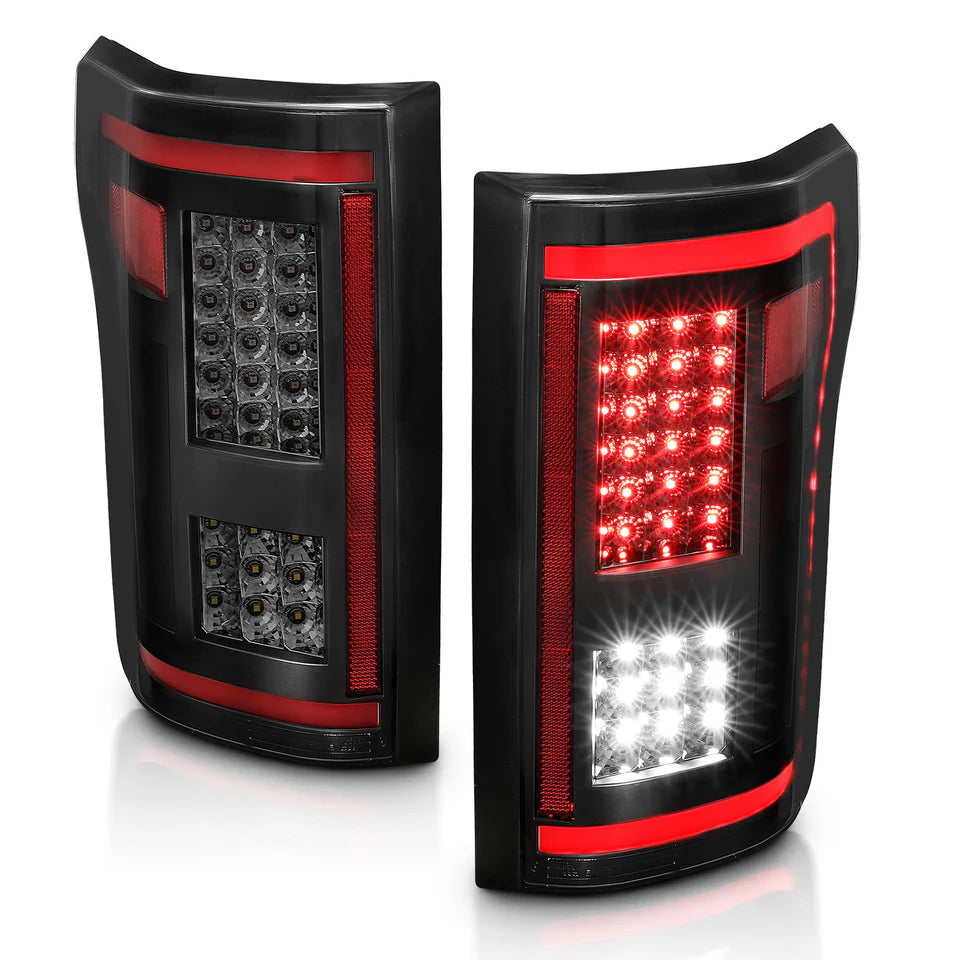 ANZO FORD F-150 15-17 FULL LED TAIL LIGHTS W/ SEQUENTIAL SIGNAL (RED LIGHT BAR)
