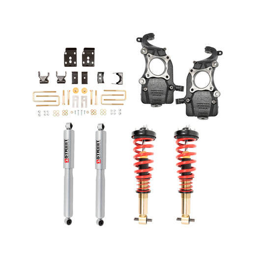 BELLTECH PERFORMANCE COILOVER KIT W/ HEIGHT ADJUSTABLE FRONT COILOVERS - 1051SPC - 21+ 2WD