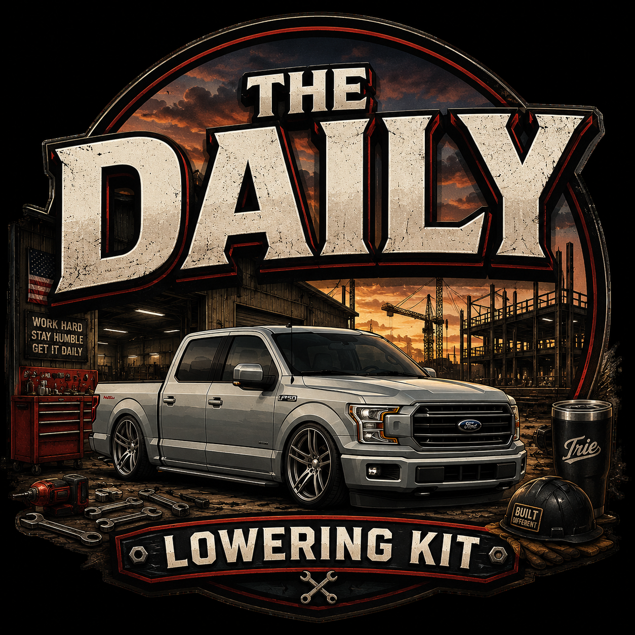 OWL LOWERING KIT "THE DAILY" -  1"-3"F/5.5"-6"R FORD F150 15-26 2WD