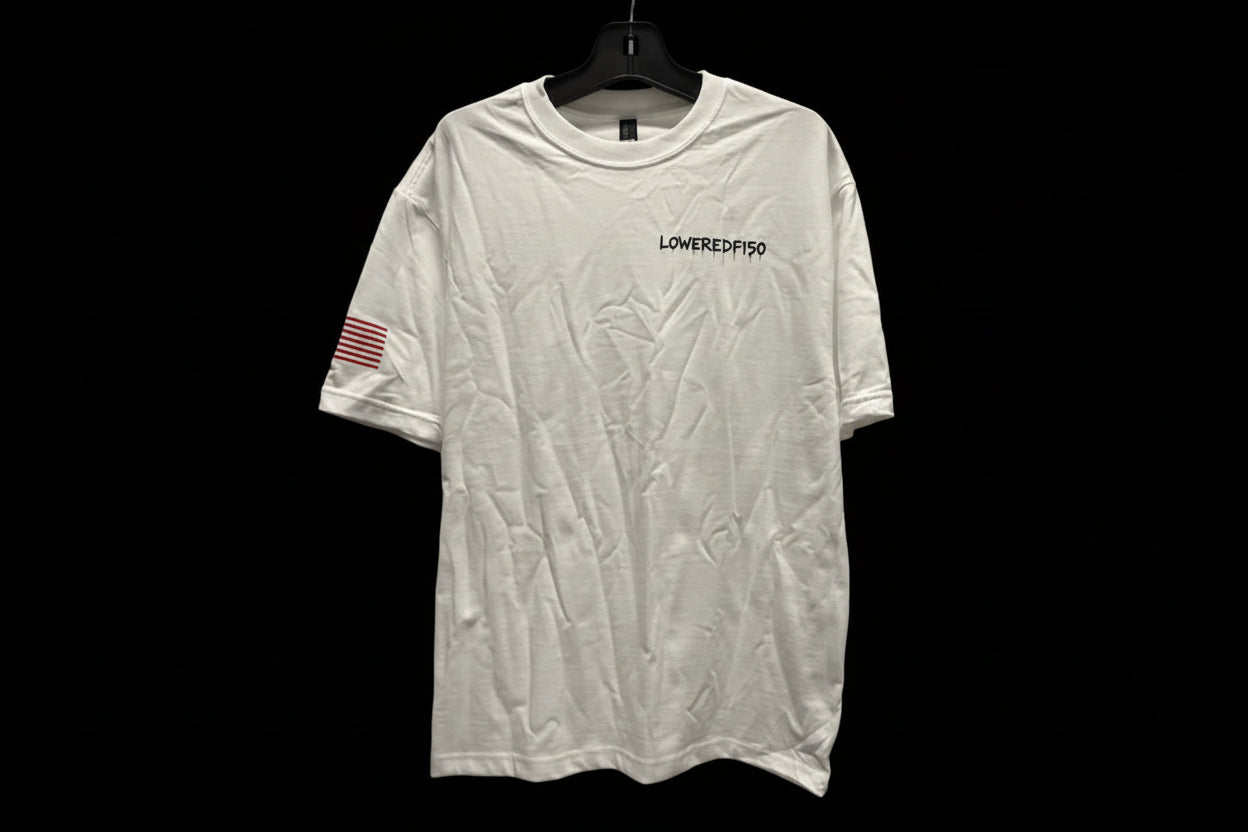 LOWEREDF150 14TH GEN WHITE T-SHIRT AND KEYCHAIN BUNDLE