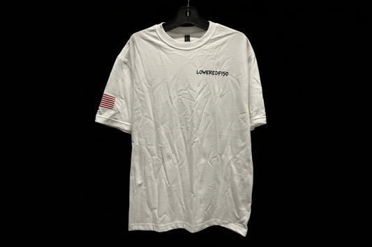 LOWEREDF150 13TH GEN WHITE T-SHIRT AND KEYCHAIN BUNDLE