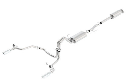 BORLA EXHAUST TOURING CAT BACK EXHAUST SYSTEM CHROME TIPS FORD F150 15-20 2.7L 3.5L 5.0L