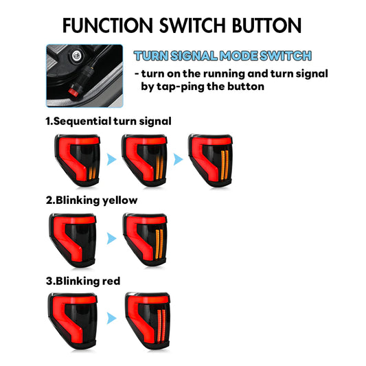 KUER LED LED TAIL LIGHTS SEQUENTIAL TURN/SMOKED LENS FORD F150 09-14