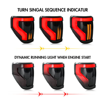 KUER LED LED TAIL LIGHTS SEQUENTIAL TURN/SMOKED LENS FORD F150 09-14