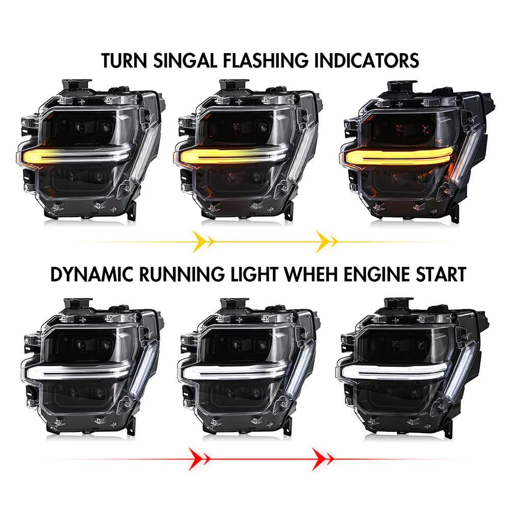KUER LED 4 PROJECTOR HEADLIGHT W/ DRL & STARTUP/SEQUENTIAL TURN ANIMATION FORD F150 24-26