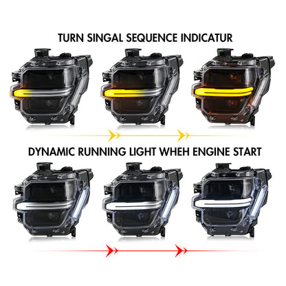 KUER LED DUAL PROJECTOR HEADLIGHT W/ DRL & STARTUP/SEQUENTIAL TURN ANIMATION FORD F150 24-26