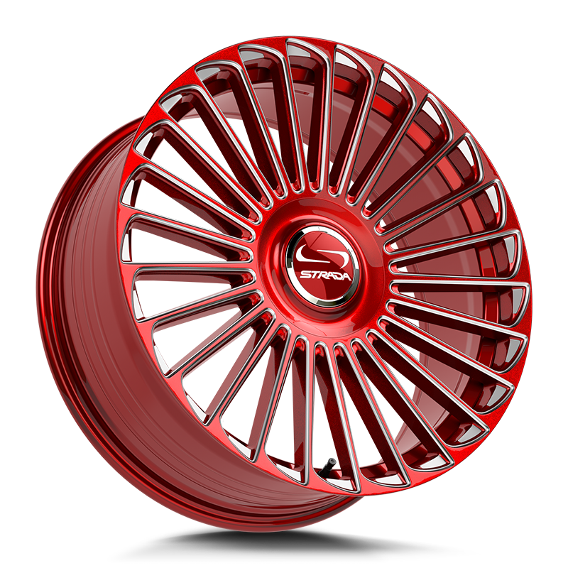 STRADA WHEELS MARTELLO 22X9.5 6X135 +30 OFFSET CANDY RED MILLED FORD F150 04-26
