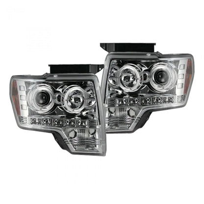 RECON FORD F150 09-14 PROJECTOR HEADLIGHTS CCFL HALOS & DRL