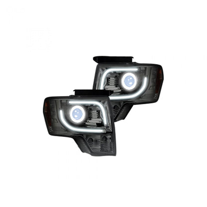 RECON FORD F150 09-14 PROJECTOR HEADLIGHTS OLED HALOS & DRL