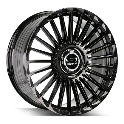 STRADA WHEELS MARTELLO 22X9.5 6X135 +30 OFFSET GLOSS BLACK FORD F150 04-26