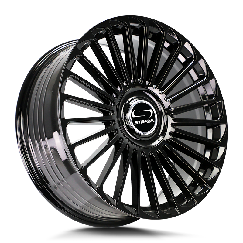 STRADA WHEELS MARTELLO 22X9.5 6X135 +30 OFFSET GLOSS BLACK FORD F150 04-26