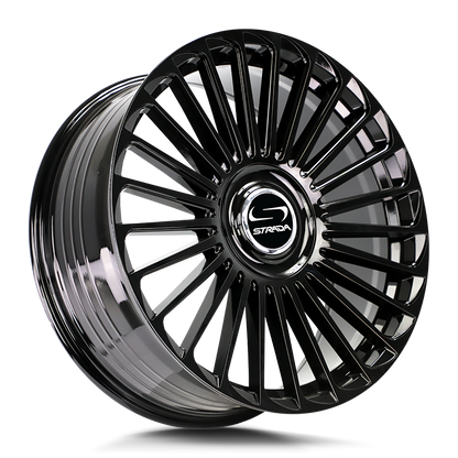 STRADA WHEELS MARTELLO 22X9.5 6X135 +30 OFFSET GLOSS BLACK FORD F150 04-26