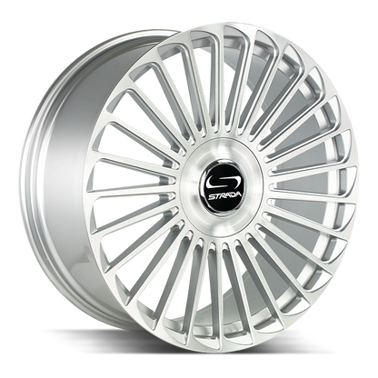 STRADA WHEELS MARTELLO 22X9.5 6X135 +30 OFFSET BRUSHED FACE SILVER FORD F150 04-26