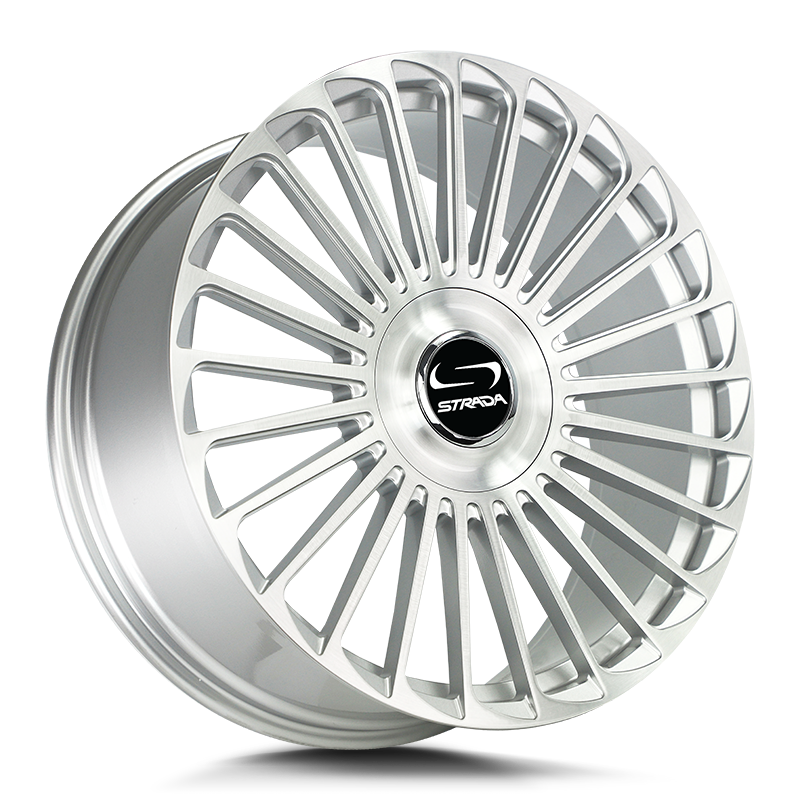 STRADA WHEELS MARTELLO 22X9.5 6X135 +30 OFFSET BRUSHED FACE SILVER FORD F150 04-26
