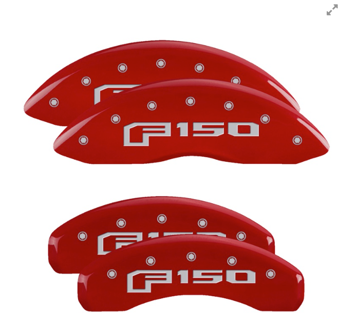 MGP BRAKE CALIPER COVERS FORD F150 LOGO F150 2012-2020 FRONT & REAR SET MECH BRAKE