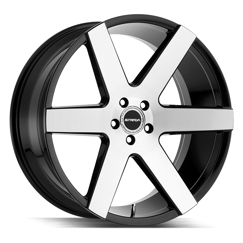 STRADA WHEELS CODA 24X10 6X135 +24 OFFSET GLOSS BLACK MACHINED FORD F150 04-26