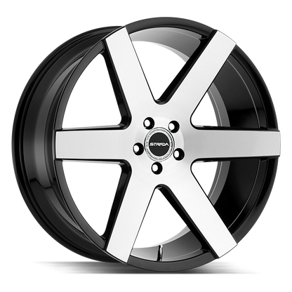 STRADA WHEELS CODA 24X10 6X135 +24 OFFSET GLOSS BLACK MACHINED FORD F150 04-26