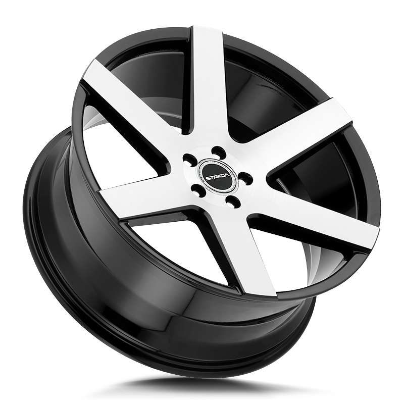 STRADA WHEELS CODA 24X10 6X135 +24 OFFSET GLOSS BLACK MACHINED FORD F150 04-26