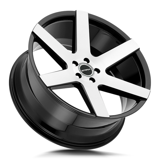 STRADA WHEELS CODA 24X10 6X135 +24 OFFSET GLOSS BLACK MACHINED FORD F150 04-26