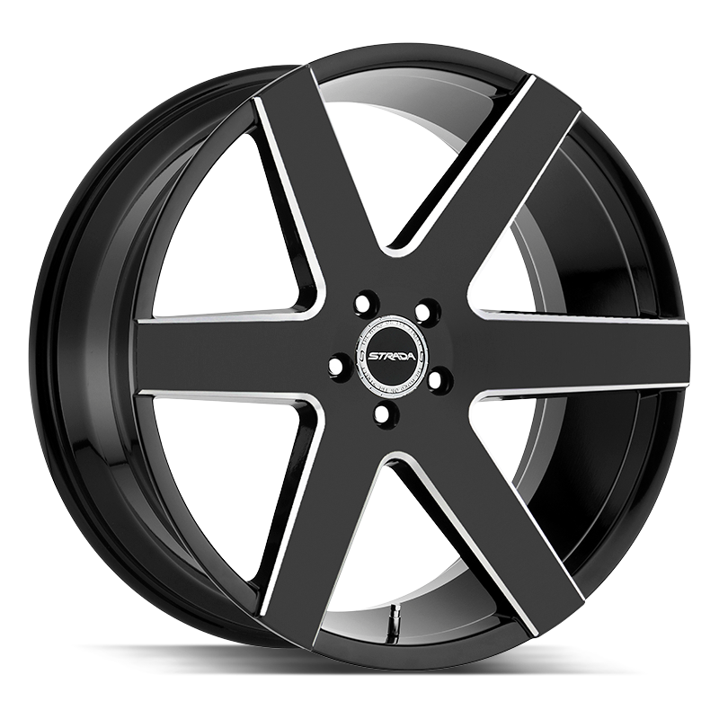 STRADA WHEELS CODA 24X10 6X135 +24 OFFSET GLOSS BLACK MILLED FORD F150 04-26