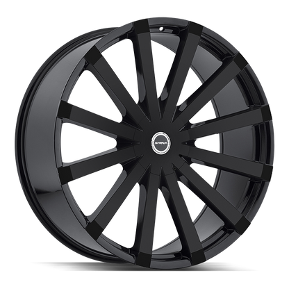 STRADA WHEELS GABBIA 24X10 6X135 +30 OFFSET GLOSS BLACK FORD F150 04-26