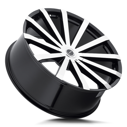 STRADA WHEELS GABBIA 24X10 6X135 +30 OFFSET GLOSS BLACK MACHINED FORD F150 04-26