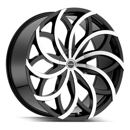 STRADA WHEELS HURACAN 24X10 6X135 + 30 OFFSET GLOSS BLACK MACHINED FORD F150 04-26
