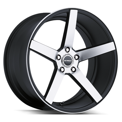 STRADA WHEELS PERFETTO 24X10 6X135 +24 OFFSET GLOSS BLACK MACHINED FORD F150 04-26