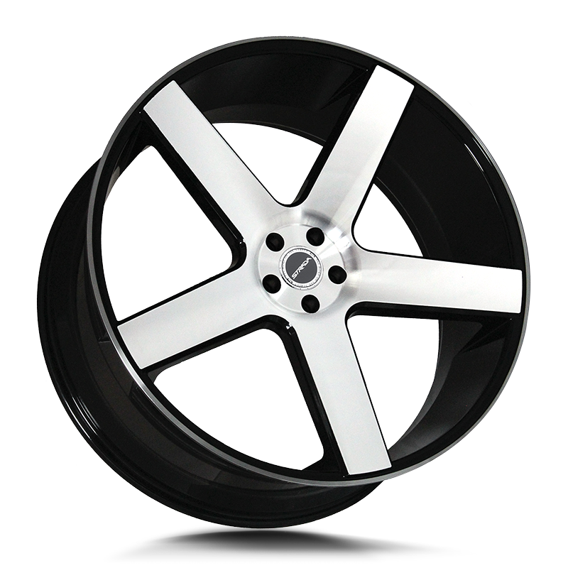 STRADA WHEELS PERFETTO 24X10 6X135 +24 OFFSET GLOSS BLACK MACHINED FORD F150 04-26