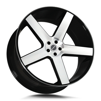 STRADA WHEELS PERFETTO 24X10 6X135 +24 OFFSET GLOSS BLACK MACHINED FORD F150 04-26