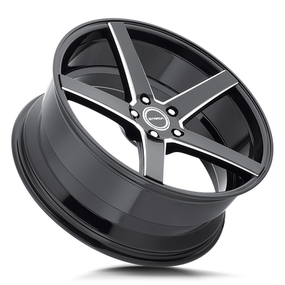 STRADA WHEELS PERFETTO 24X10 6X135 +24 OFFSET GLOSS BLACK MILLED FORD F150 04-26