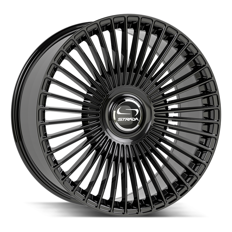 STRADA WHEELS SPAGHETTI 24X10 6X135 +30 OFFSET GLOSS BLACK FORD F150 04-26