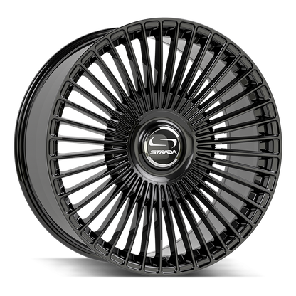 STRADA WHEELS SPAGHETTI 24X10 6X135 +30 OFFSET GLOSS BLACK FORD F150 04-26