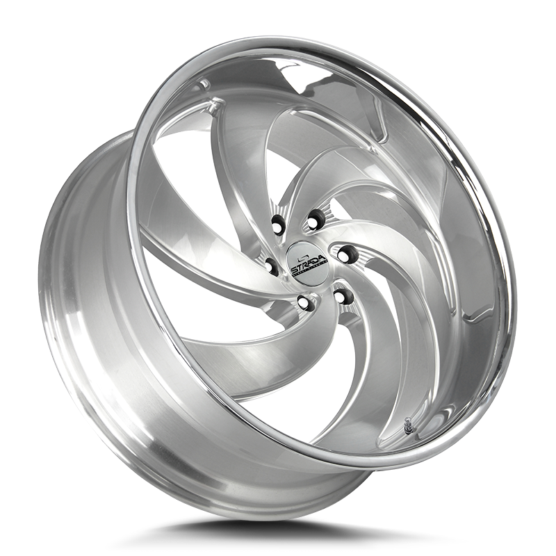 STRADA STREET CLASSICS RETRO 6 26X10 6X135 +26 OFFSET BRUSHED FACE SILVER MILLED SS LIP FORD F150 04-26