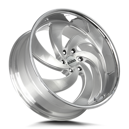 STRADA STREET CLASSICS RETRO 6 26X10 6X135 +26 OFFSET BRUSHED FACE SILVER MILLED SS LIP FORD F150 04-26