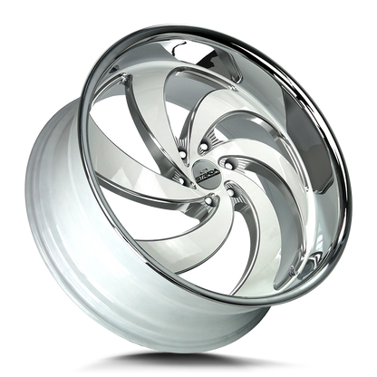 STRADA STREET CLASSICS RETRO 6 24X10 6X135 +24 OFFSET GLOSS WHITE MILLED SS LIP FORD F150 04-26