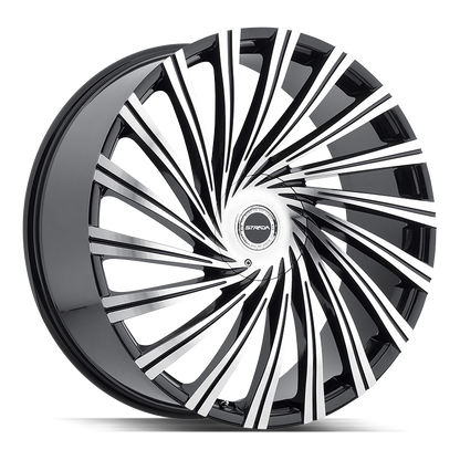STRADA WHEELS TORNADO 24X10 6X135 +30 OFFSET GLOSS BLACK MACHINED FORD F150 04-26