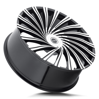 STRADA WHEELS TORNADO 24X10 6X135 +30 OFFSET GLOSS BLACK MACHINED FORD F150 04-26